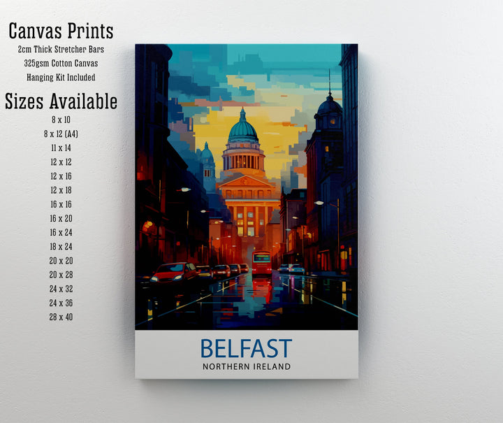 Belfast Northern Ireland Travel Print Belfast Wall Decor Belfast Home Living Decor Belfast Cityscape Illustration Travel Poster Gift