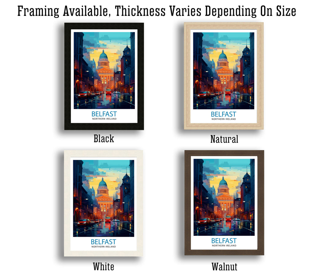 Belfast Northern Ireland Travel Print Belfast Wall Decor Belfast Home Living Decor Belfast Cityscape Illustration Travel Poster Gift