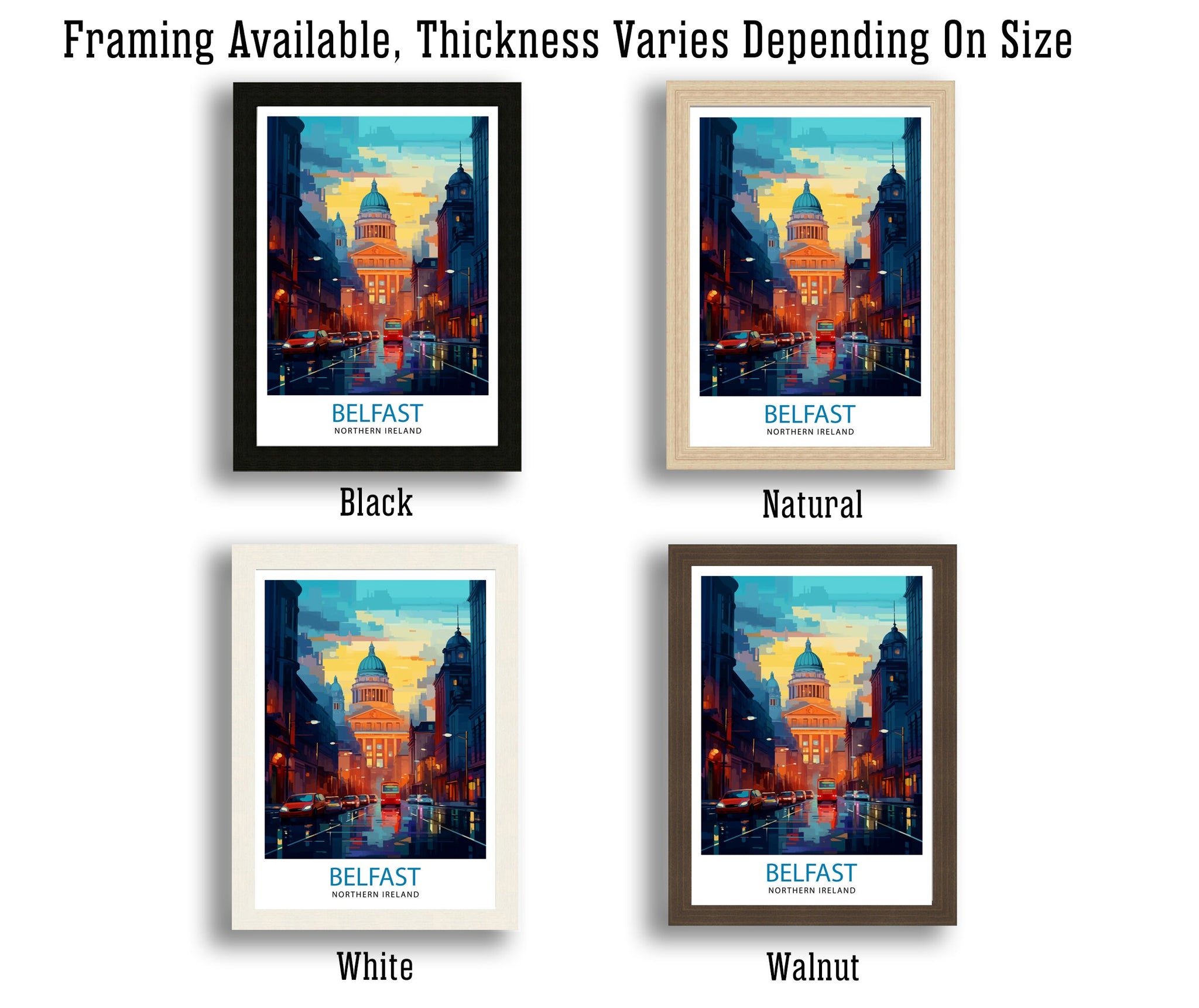 Belfast Northern Ireland Travel Print Belfast Wall Decor Belfast Home Living Decor Belfast Cityscape Illustration Travel Poster Gift