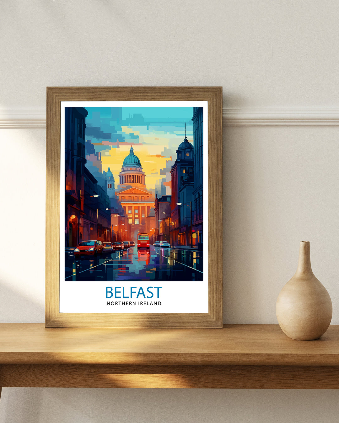 Belfast Northern Ireland Travel Print Belfast Wall Decor Belfast Home Living Decor Belfast Cityscape Illustration Travel Poster Gift