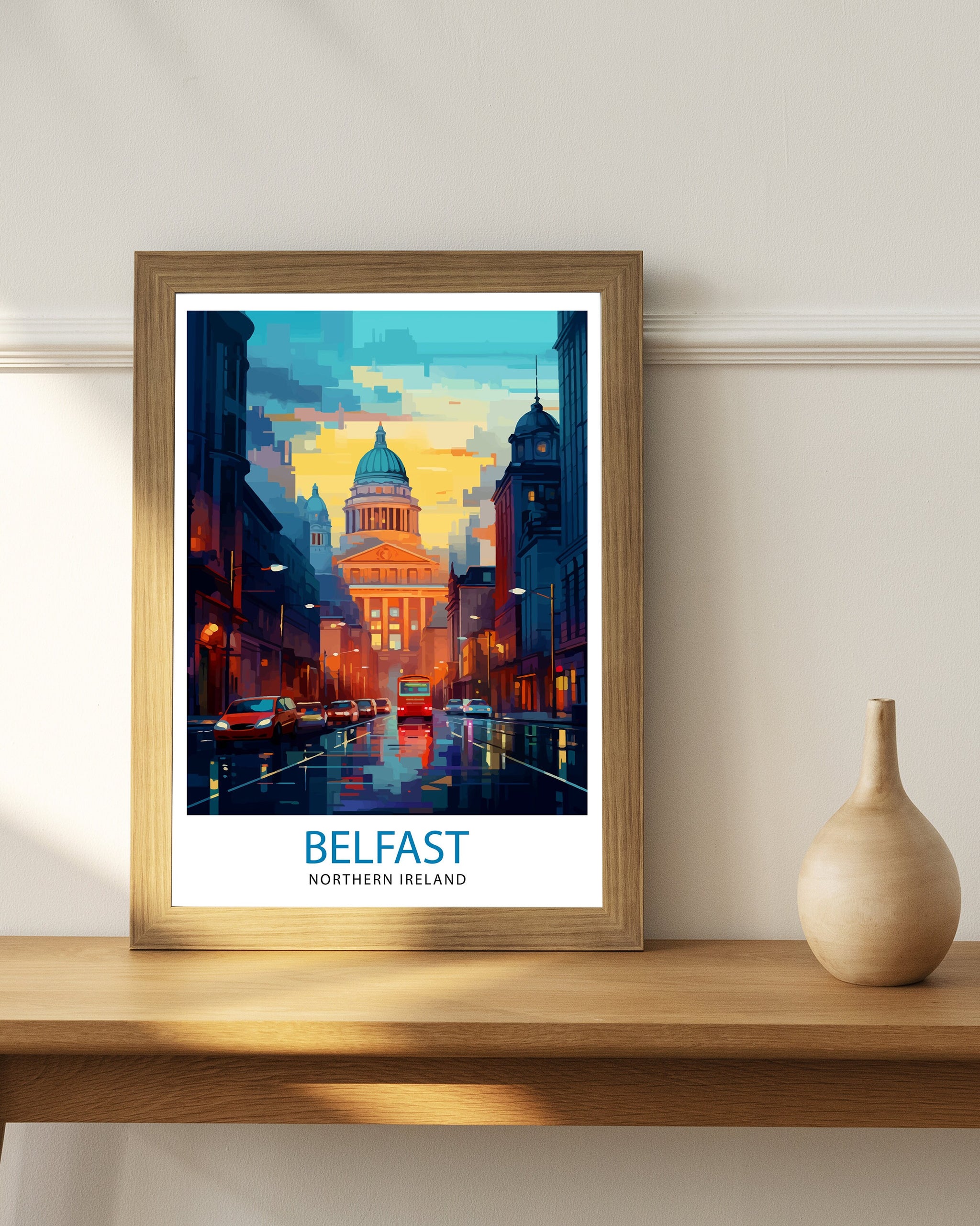 Belfast Northern Ireland Travel Print Belfast Wall Decor Belfast Home Living Decor Belfast Cityscape Illustration Travel Poster Gift