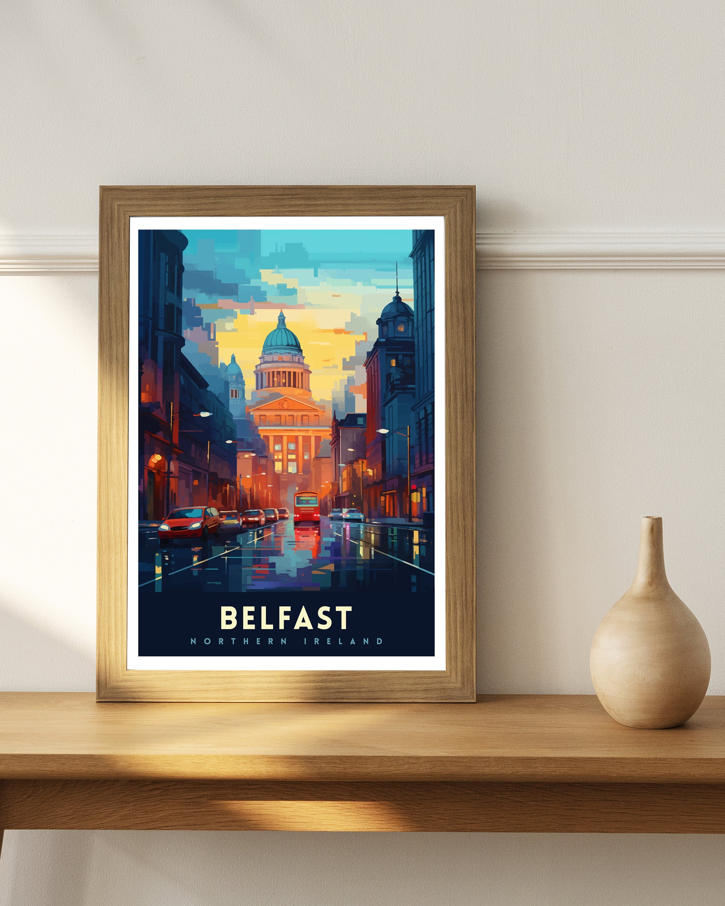 Belfast Northern Ireland Travel Print Belfast Wall Decor Belfast Home Living Decor Belfast Cityscape Illustration Travel Poster Gift