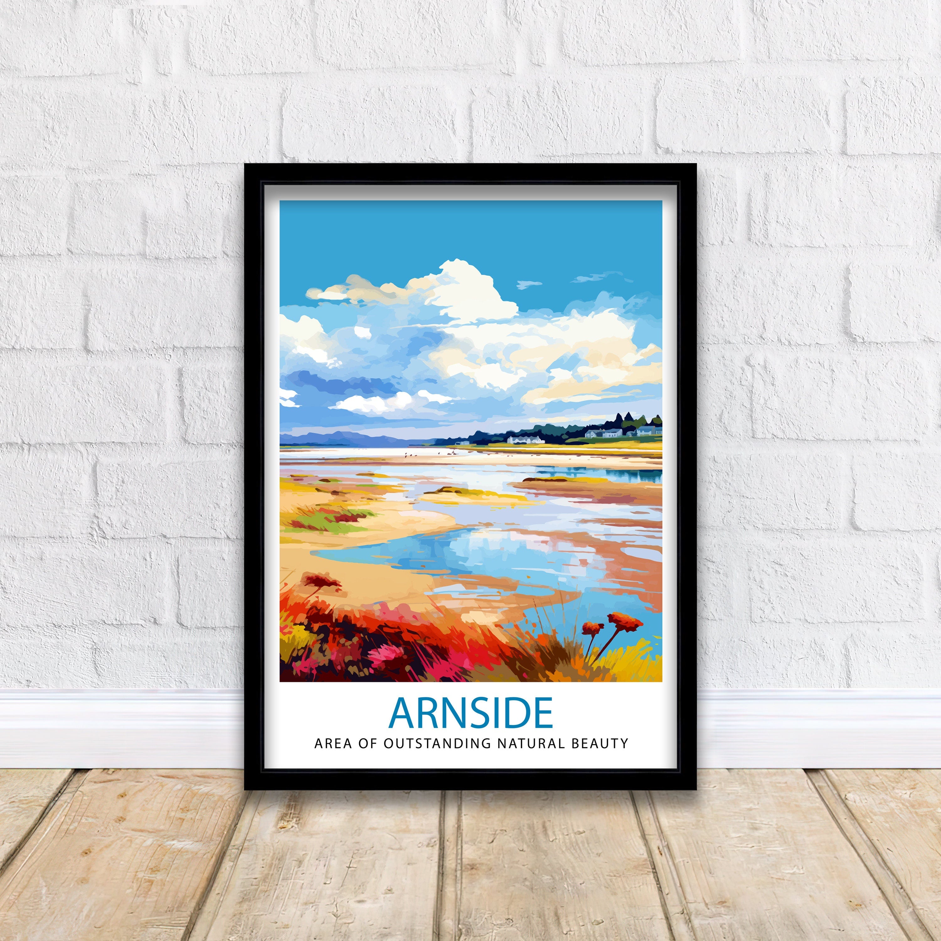 Arnside AONB Print Area of Outstanding Natural Beauty Art Arnside Knott Poster Cumbria Coastline Wall Decor UK Nature Reserve Artwork