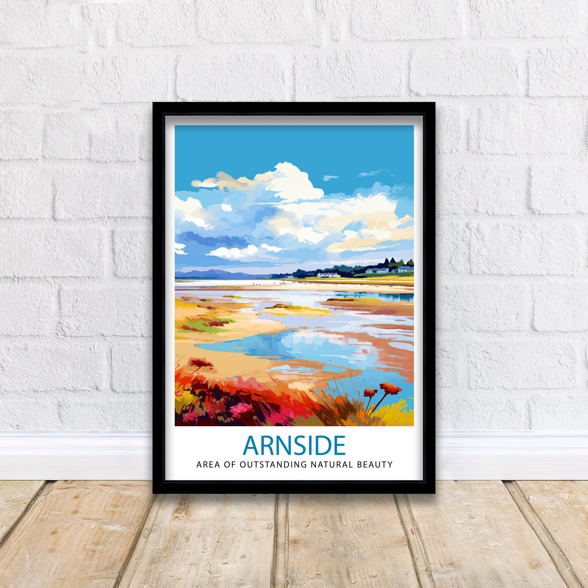 Arnside AONB Print Area of Outstanding Natural Beauty Art Arnside Knott Poster Cumbria Coastline Wall Decor UK Nature Reserve Artwork