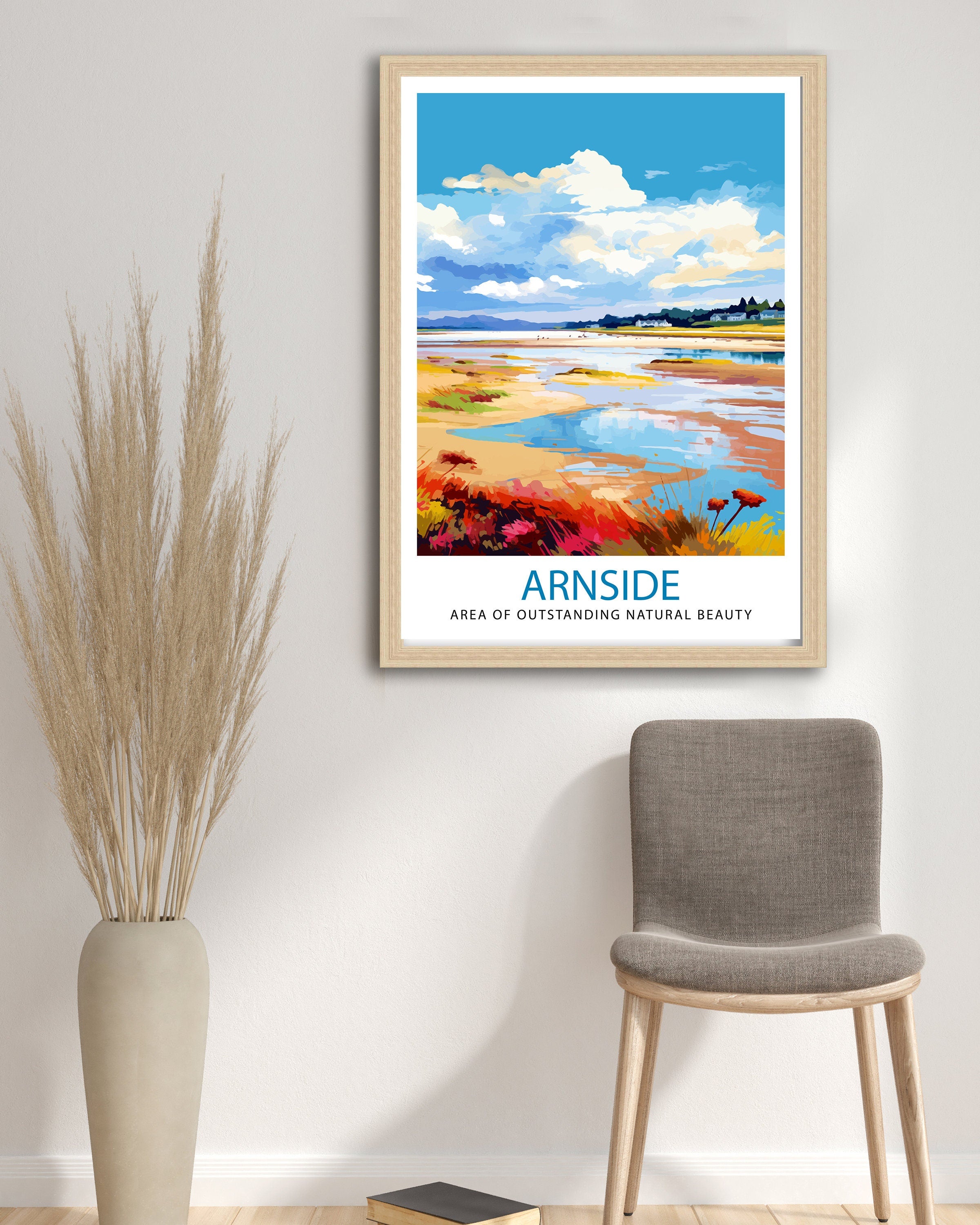 Arnside AONB Print Area of Outstanding Natural Beauty Art Arnside Knott Poster Cumbria Coastline Wall Decor UK Nature Reserve Artwork
