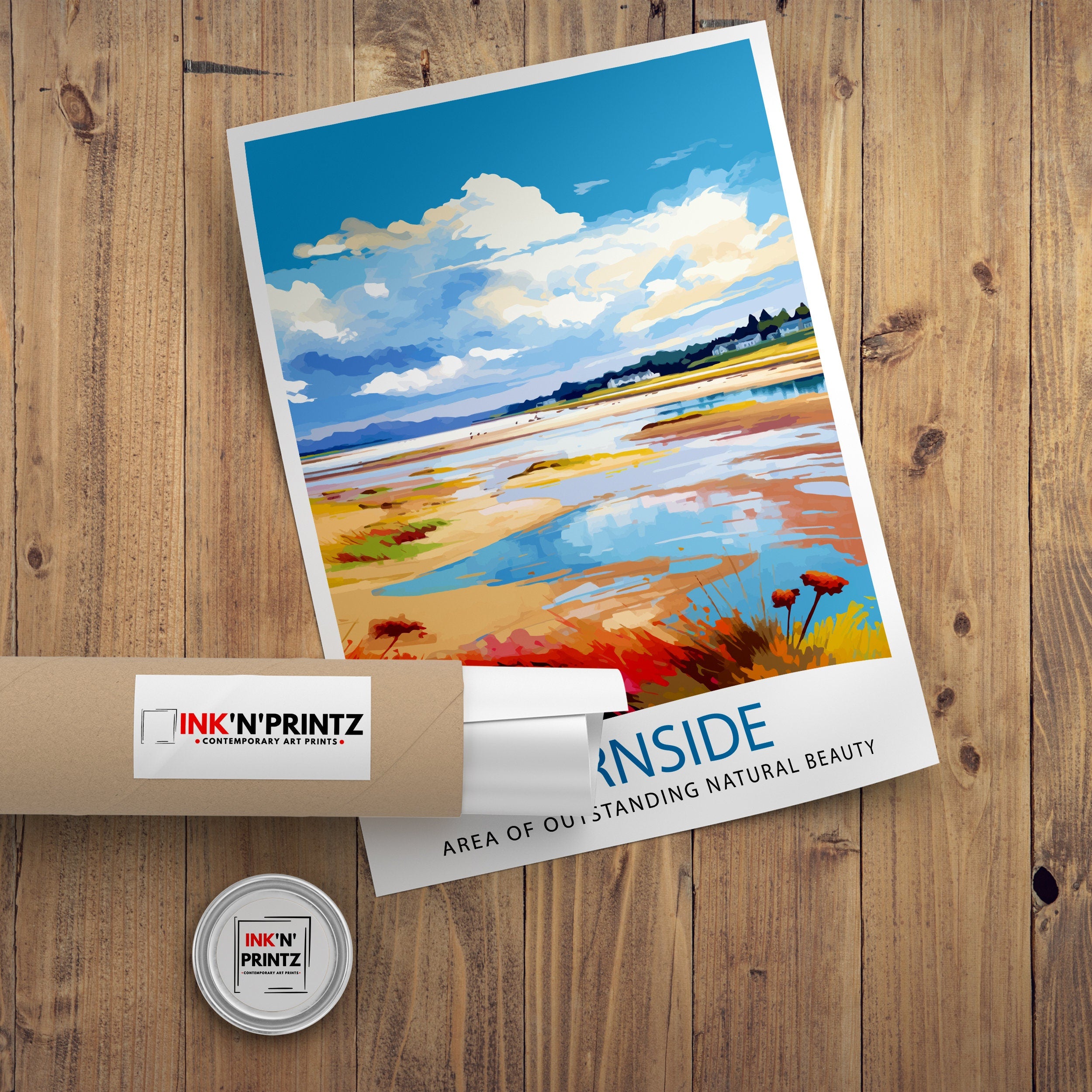 Arnside AONB Print Area of Outstanding Natural Beauty Art Arnside Knott Poster Cumbria Coastline Wall Decor UK Nature Reserve Artwork