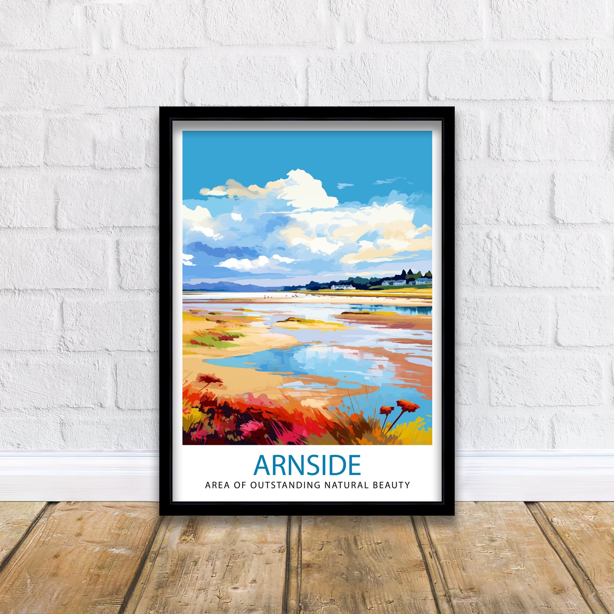 Arnside AONB Print Area of Outstanding Natural Beauty Art Arnside Knott Poster Cumbria Coastline Wall Decor UK Nature Reserve Artwork
