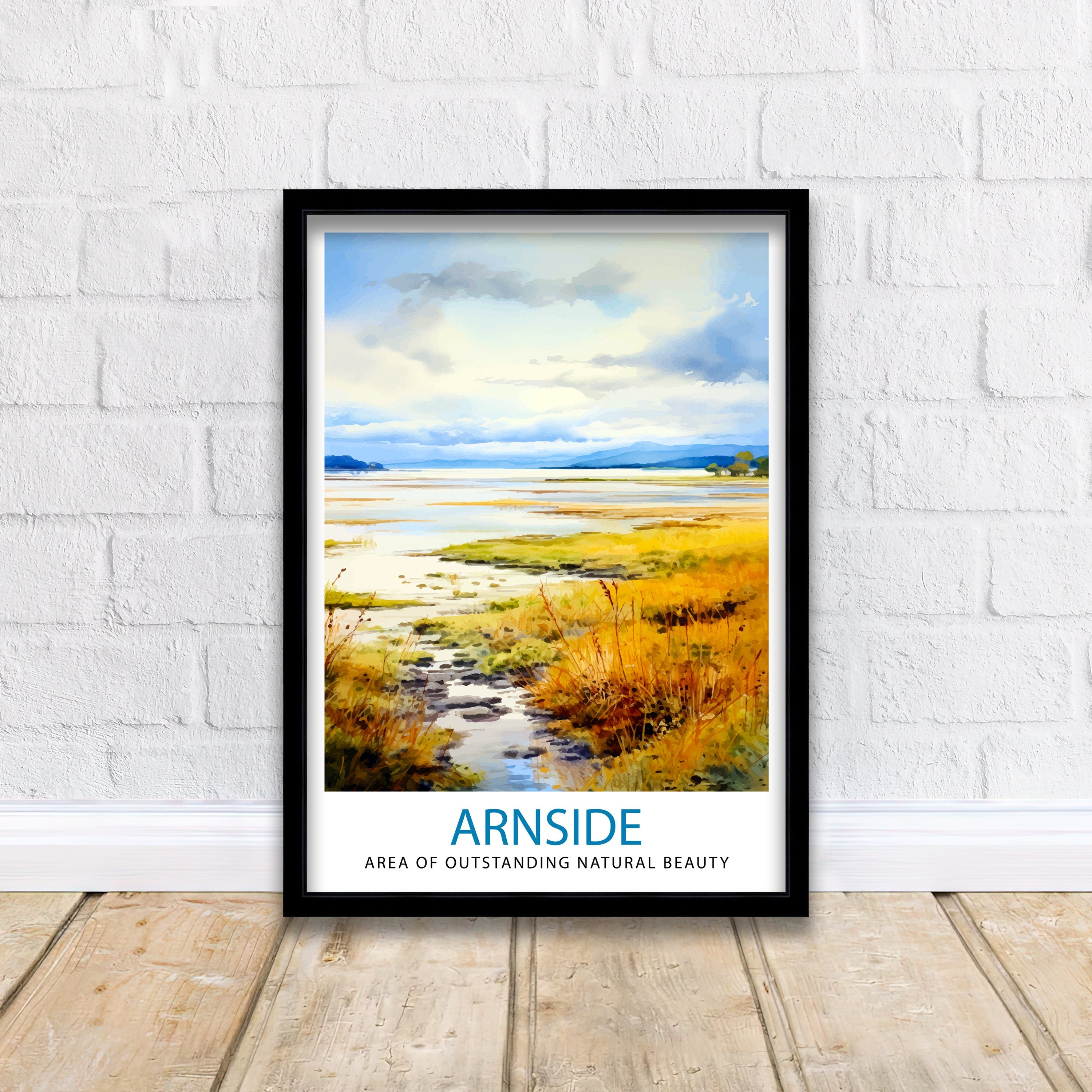 Arnside AONB Print Area of Outstanding Natural Beauty Art Arnside Knott Poster Cumbria Coastline Wall Decor UK Nature Reserve Artwork