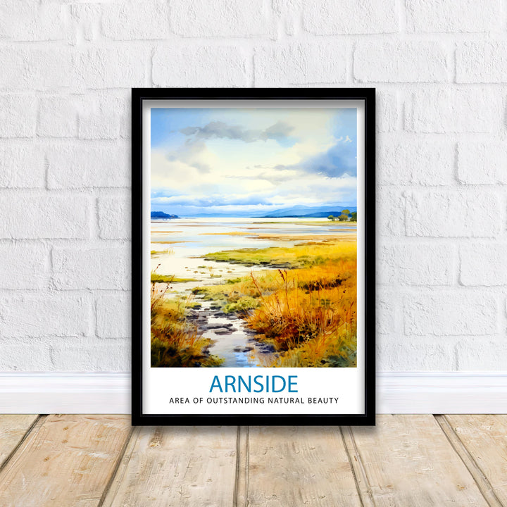 Arnside AONB Poster Area of Outstanding Natural Beauty Art Arnside Knott Poster Cumbria Coastline