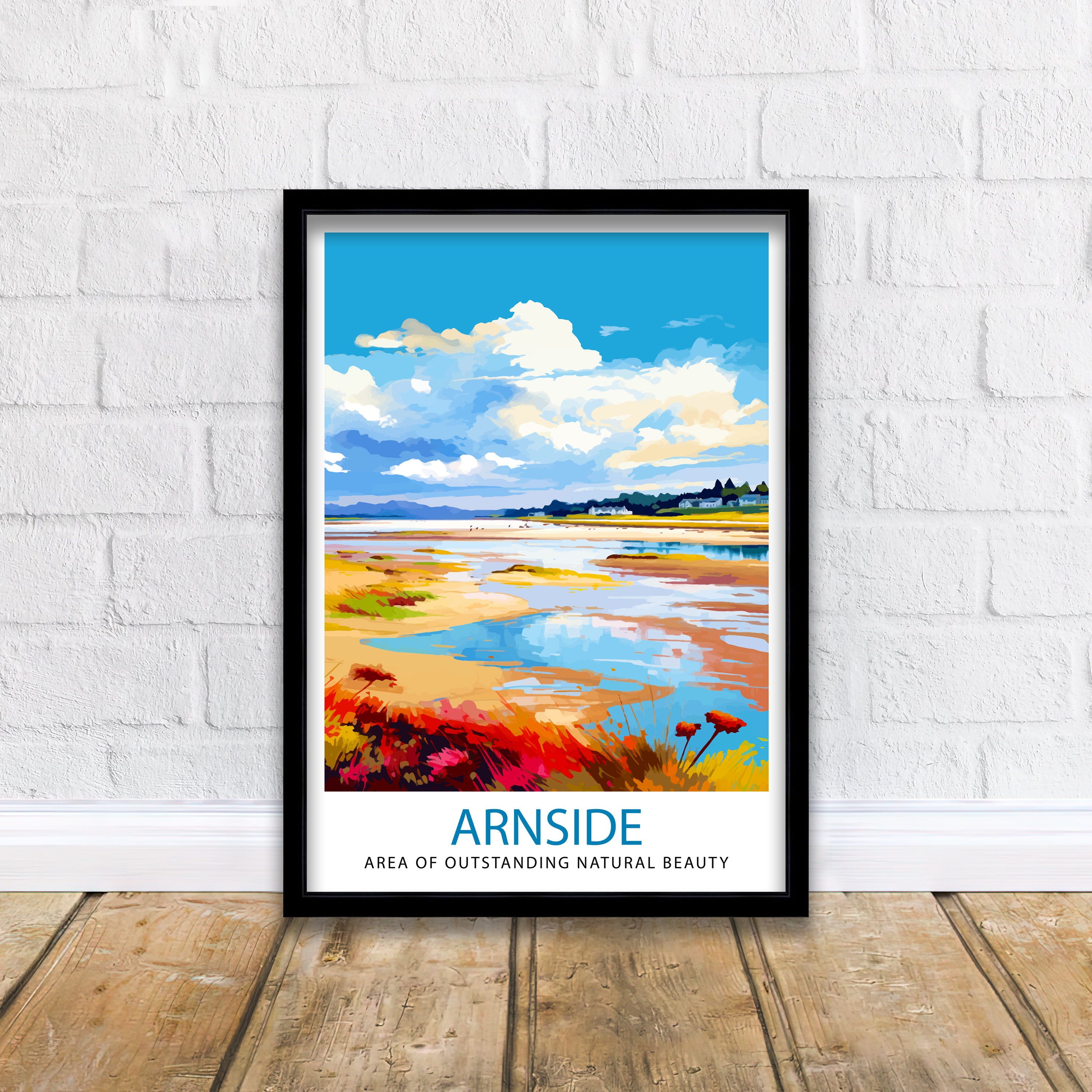 Arnside AONB Print Area of Outstanding Natural Beauty Art Arnside Knott Poster Cumbria Coastline Wall Decor UK Nature Reserve Artwork