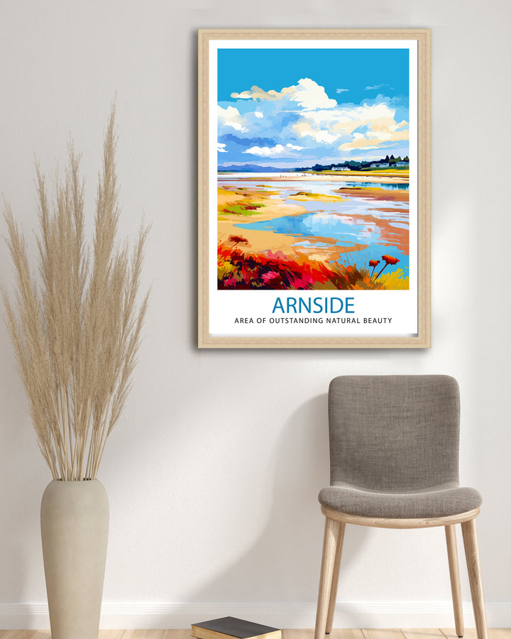 Arnside AONB Poster Area of Outstanding Natural Beauty Art Arnside Knott Poster Cumbria Coastline