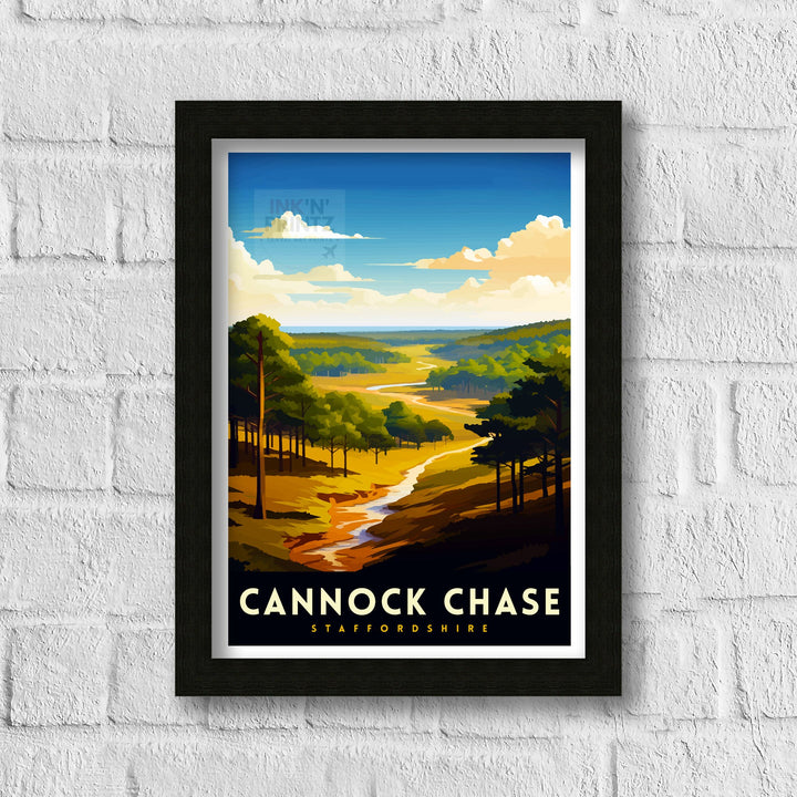 Cannock Chase AONB Poster Staffordshire Nature Reserve Art Cannock Chase Poster English Woodland