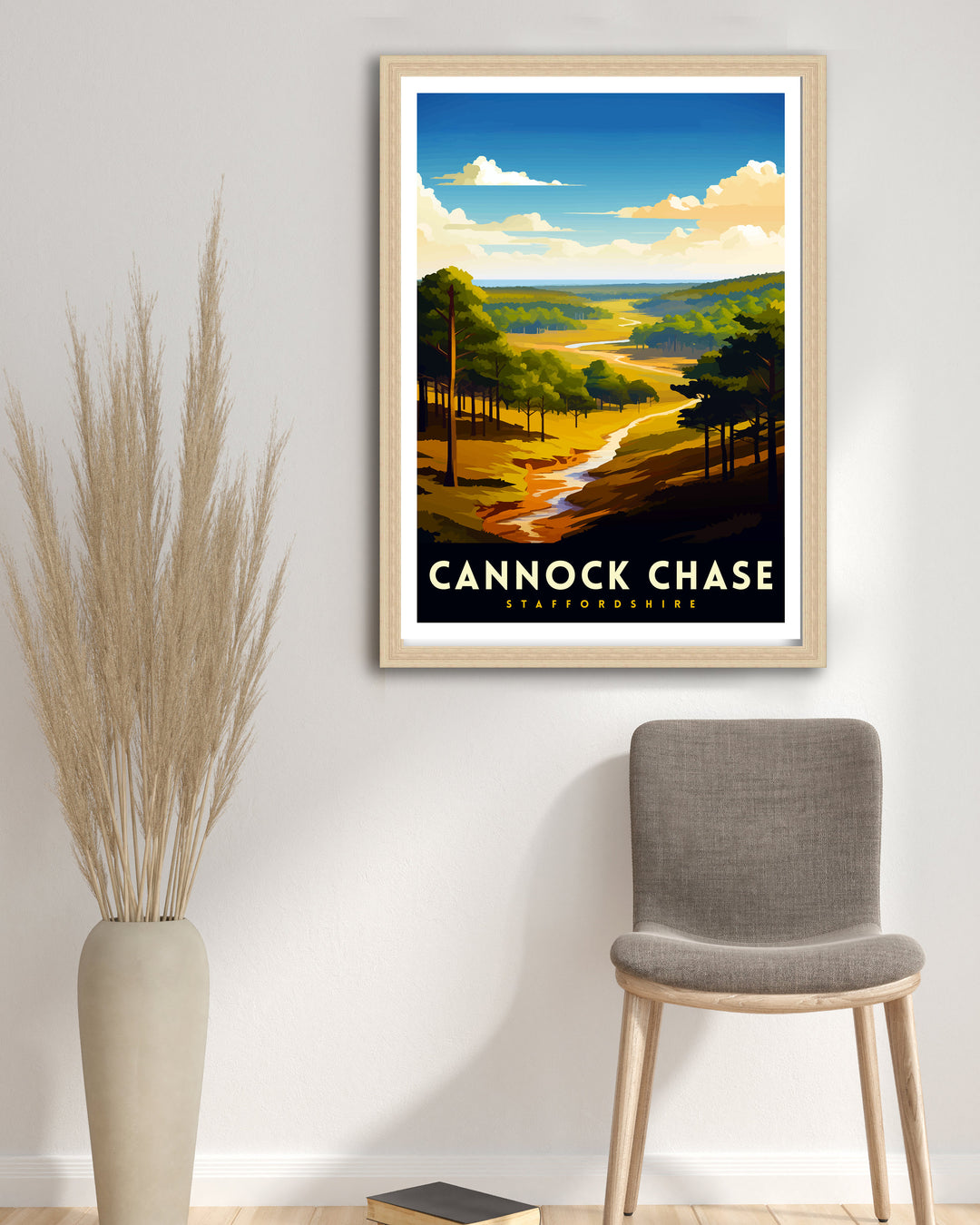 Cannock Chase AONB Poster Staffordshire Nature Reserve Art Cannock Chase Poster English Woodland