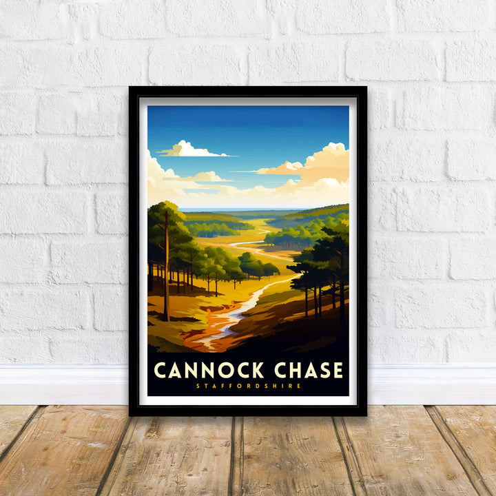 Cannock Chase AONB Poster Staffordshire Nature Reserve Art Cannock Chase Poster English Woodland