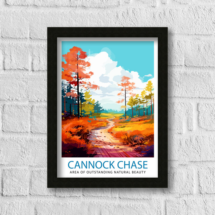 Cannock Chase AONB Poster Staffordshire Nature Reserve Art Cannock Chase Poster English Woodland