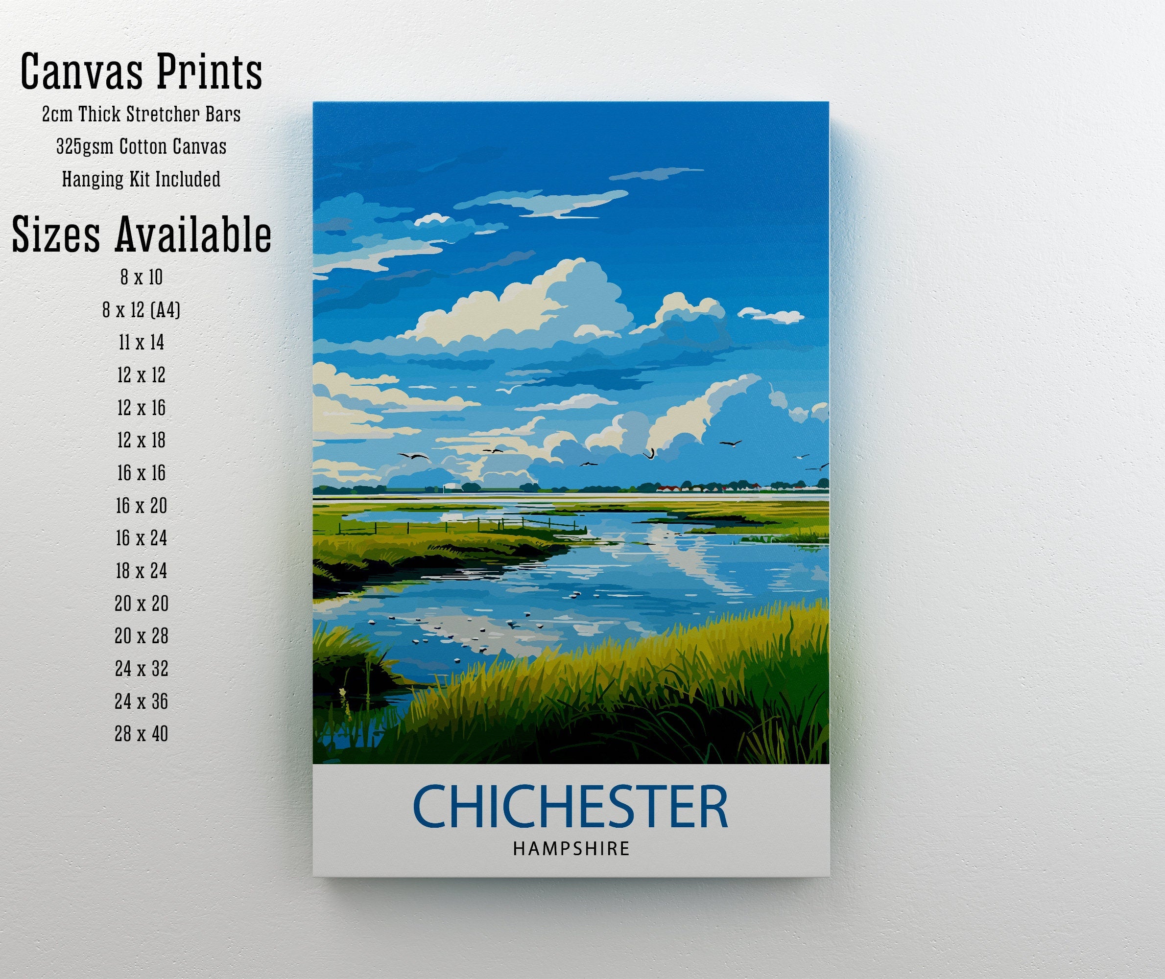 Chichester Harbour Travel Print Chichester Harbour Wall Decor Chichester Harbour Poster Coastal Travel Prints Chichester Harbour Art Print