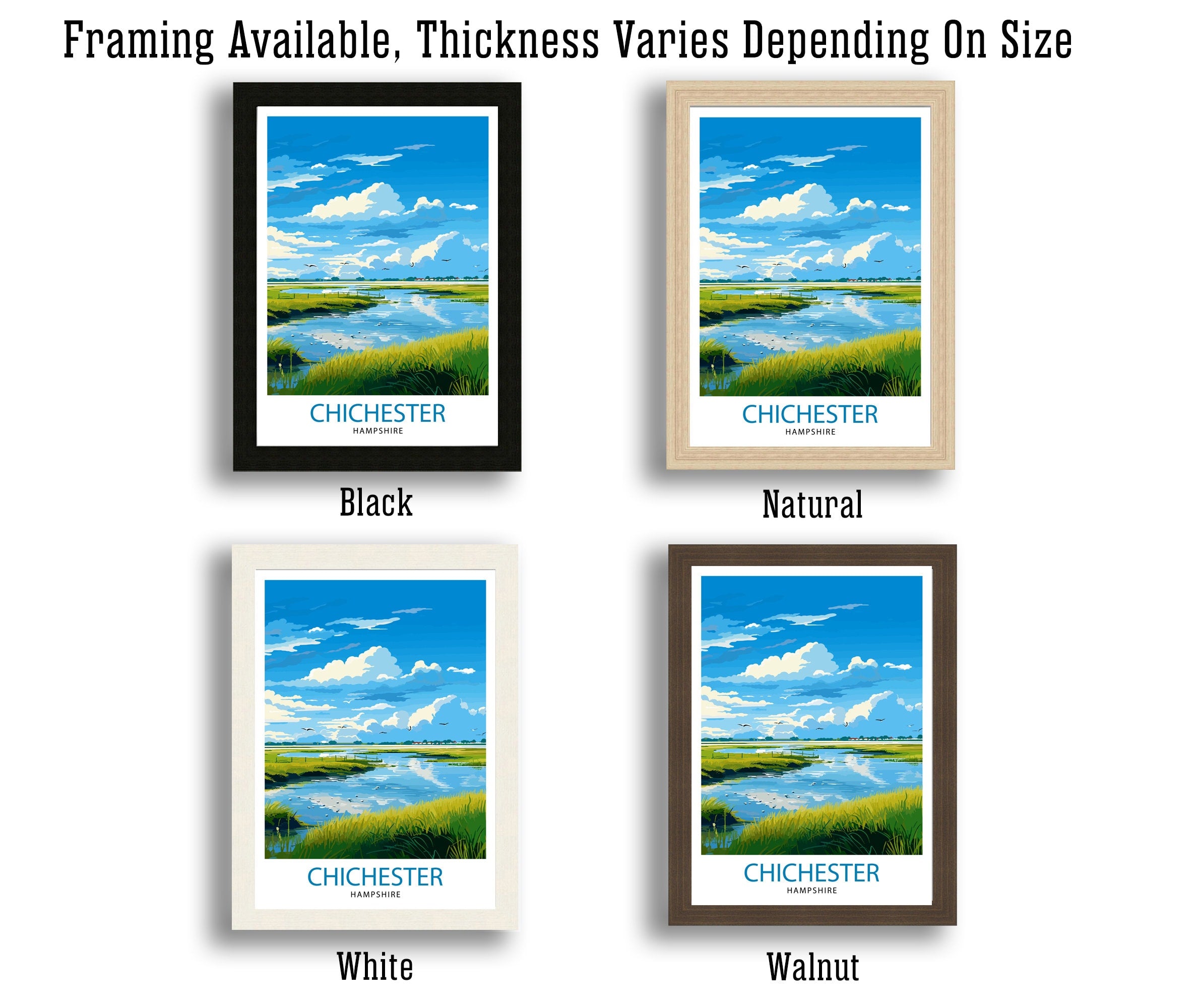 Chichester Harbour Travel Print Chichester Harbour Wall Decor Chichester Harbour Poster Coastal Travel Prints Chichester Harbour Art Print