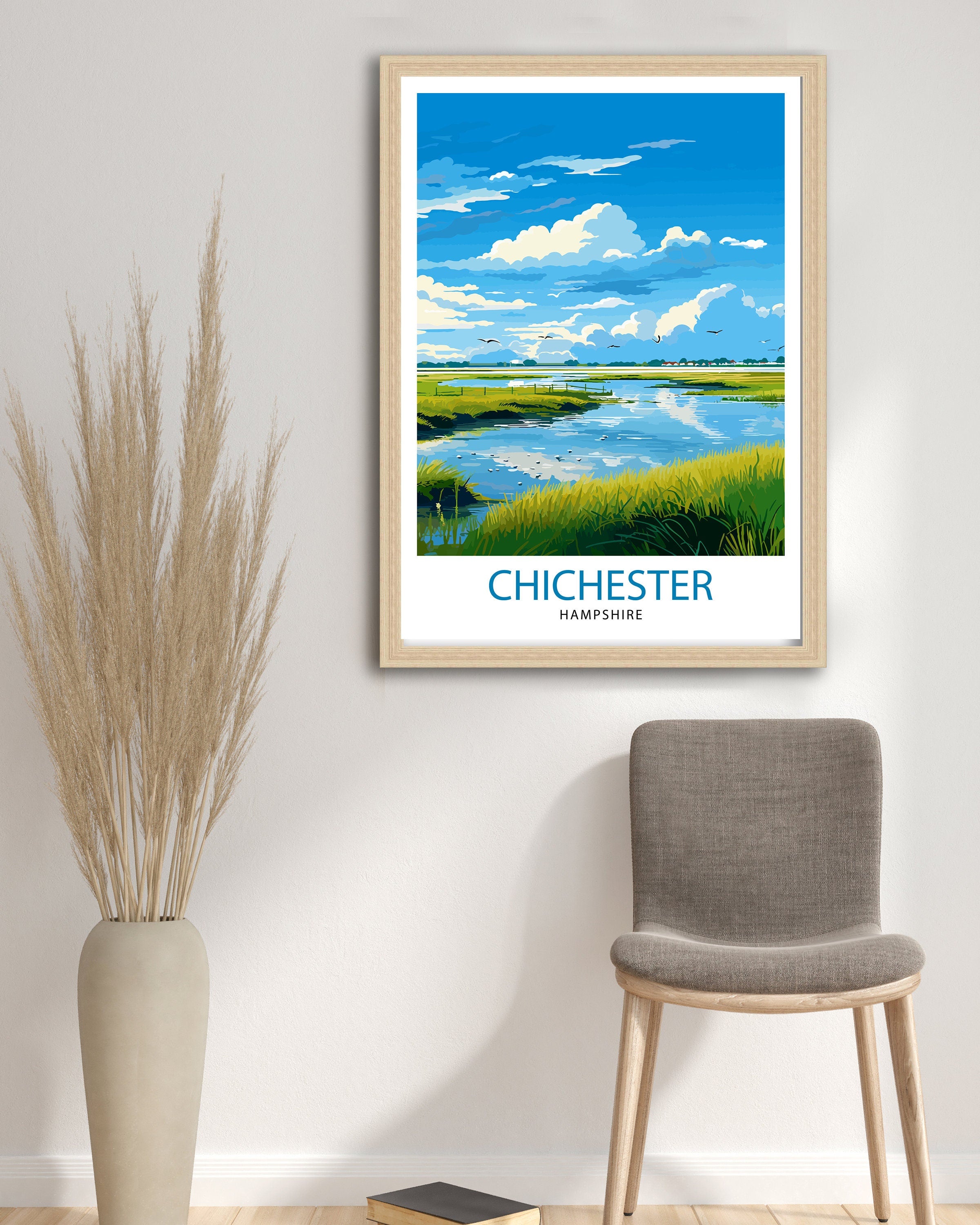 Chichester Harbour Travel Print Chichester Harbour Wall Decor Chichester Harbour Poster Coastal Travel Prints Chichester Harbour Art Print