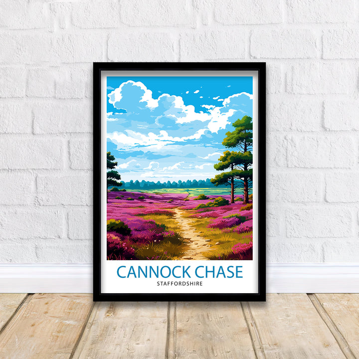 Cannock Chase AONB Poster Staffordshire Nature Reserve Art Cannock Chase Poster English Woodland