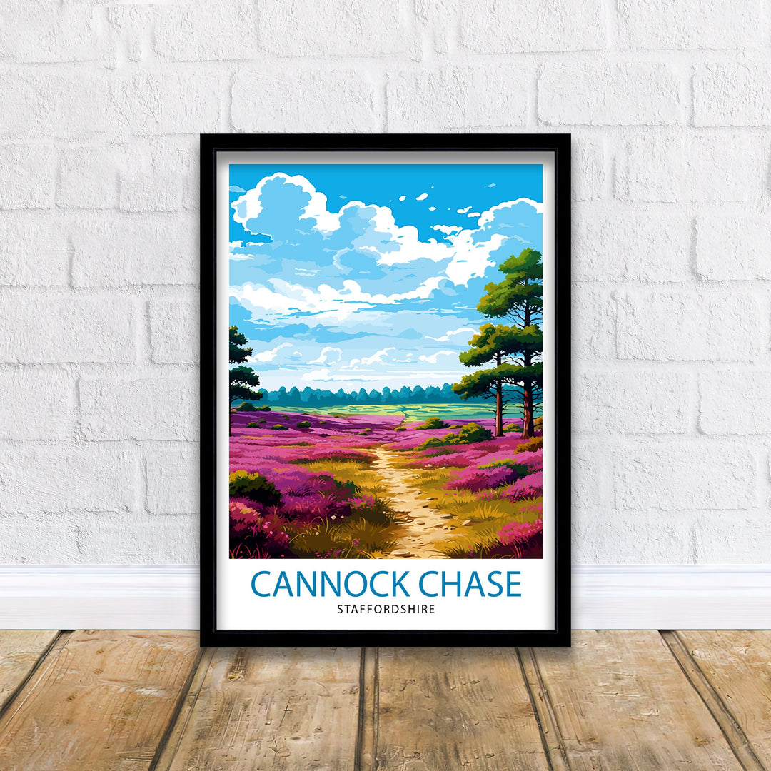 Cannock Chase AONB Poster Staffordshire Nature Reserve Art Cannock Chase Poster English Woodland