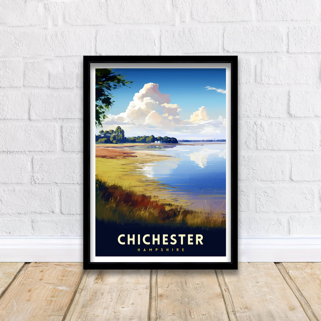 Chichester Harbour Travel Print Chichester Harbour Wall Decor Chichester Harbour Poster Coastal Travel Prints Chichester Harbour Art Print