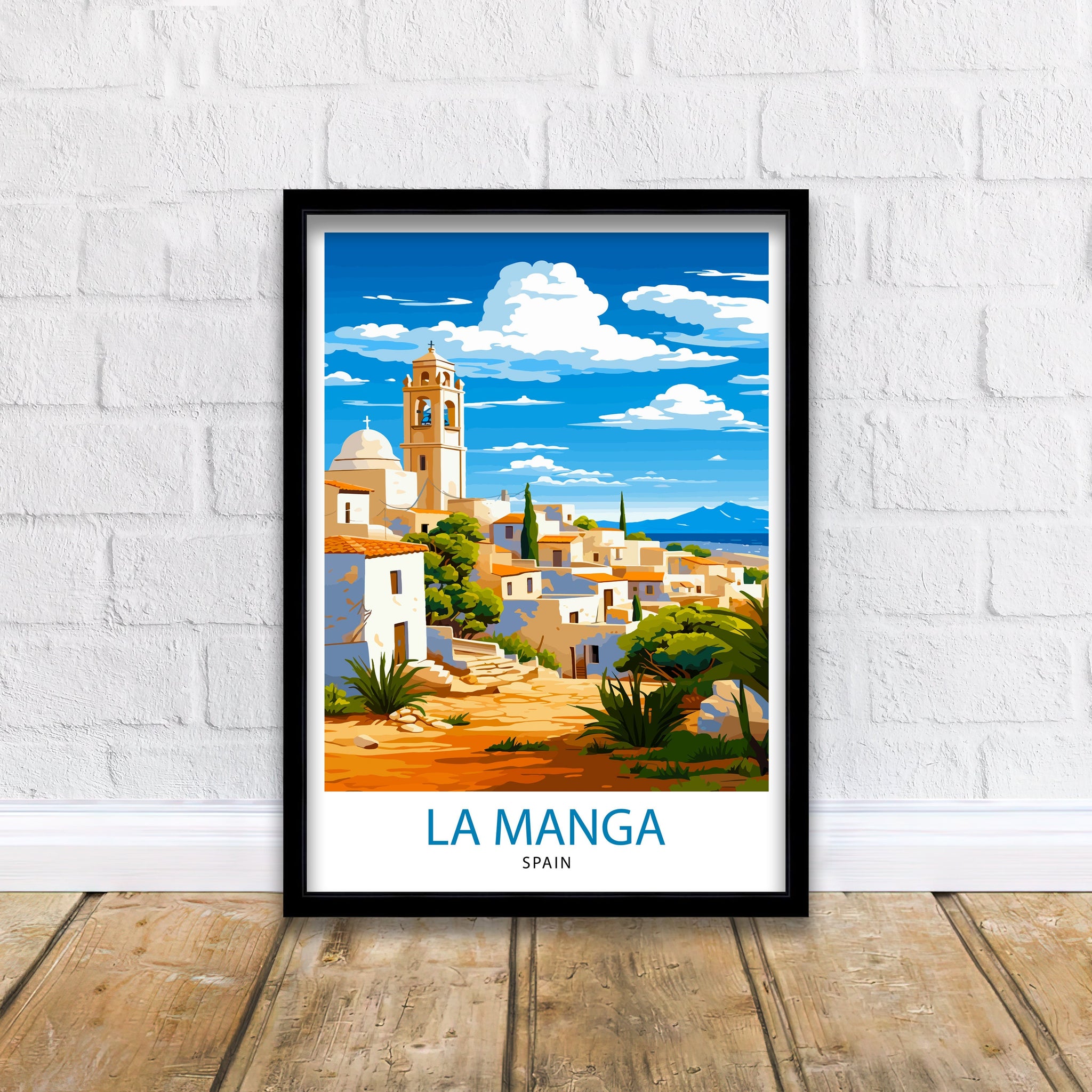 La Manga Spain Print Mar Menor Coastal Art La Manga Poster Spanish Beach Wall Decor Mediterranean Sea Landscape Murcia Region Illustration