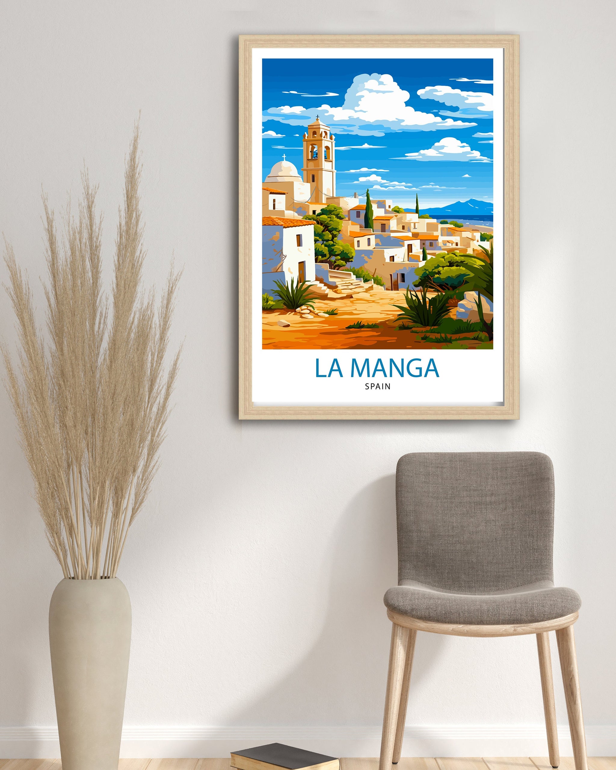 La Manga Spain Print Mar Menor Coastal Art La Manga Poster Spanish Beach Wall Decor Mediterranean Sea Landscape Murcia Region Illustration
