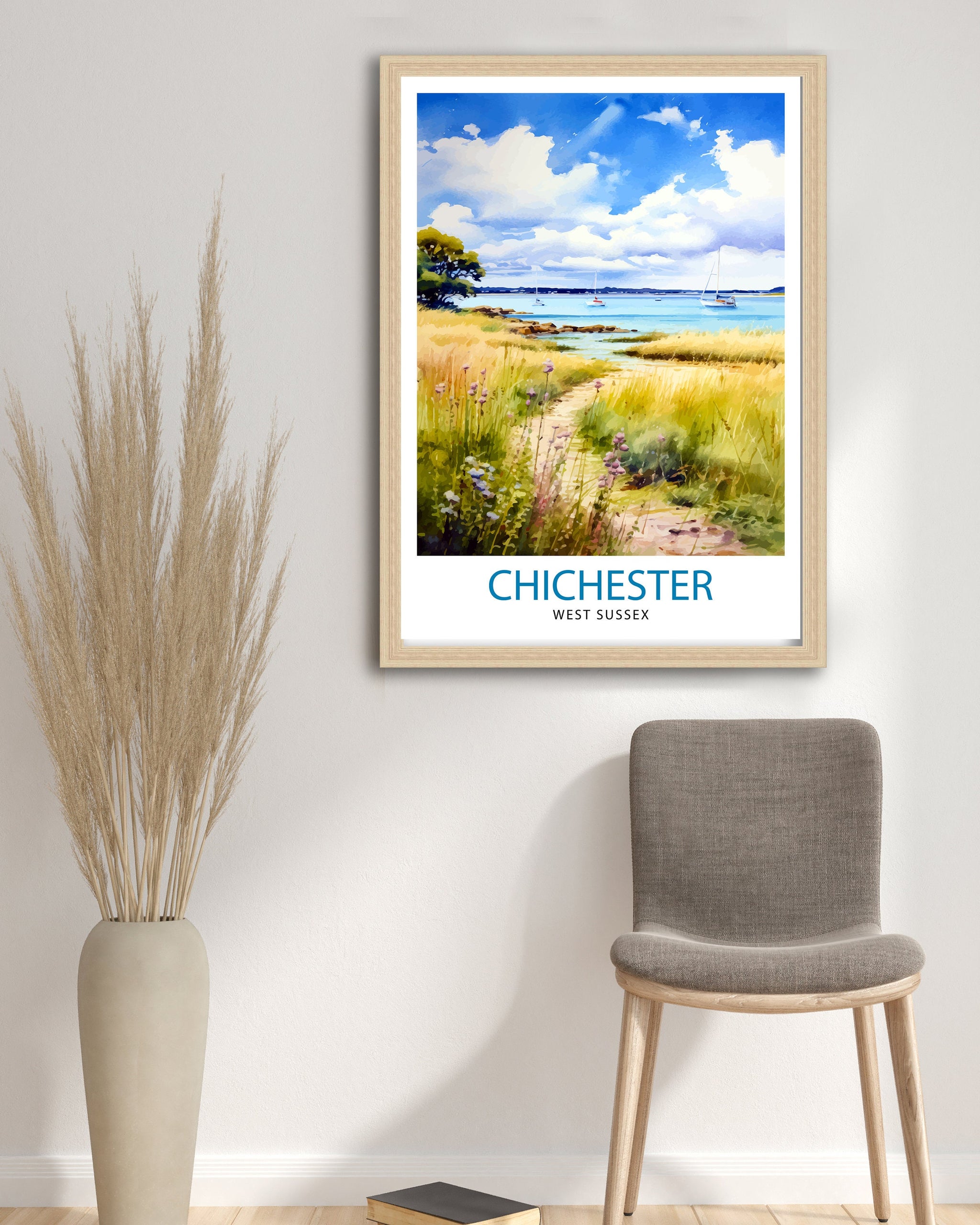 Chichester Harbour Travel Print Chichester Harbour Wall Decor Chichester Harbour Poster Coastal Travel Prints Chichester Harbour Art Print