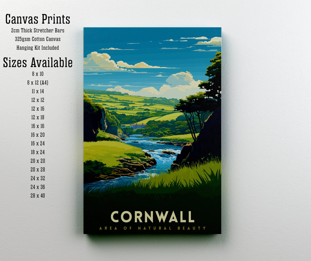 Cornwall AONB Poster Stunning Cornish Coast Art Cornwall Landscape Poster England Nature Reserve