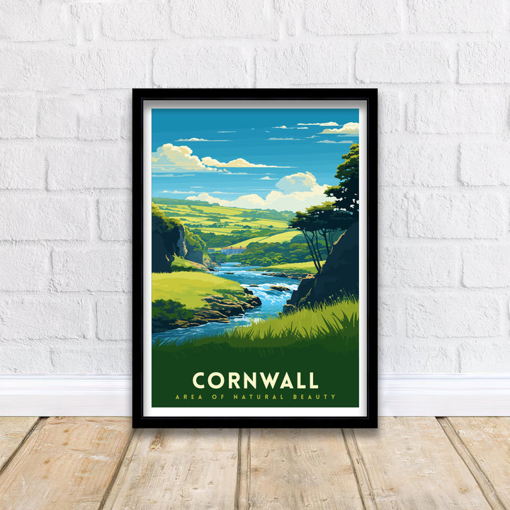 Cornwall AONB Poster Stunning Cornish Coast Art Cornwall Landscape Poster England Nature Reserve