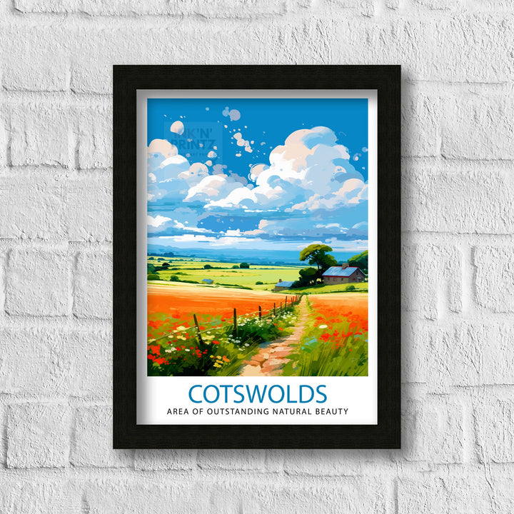 Cotswolds Travel Poster Cotswolds Wall Art Cotswolds Illustration Travel Poster Gift Cotswolds Home Decor