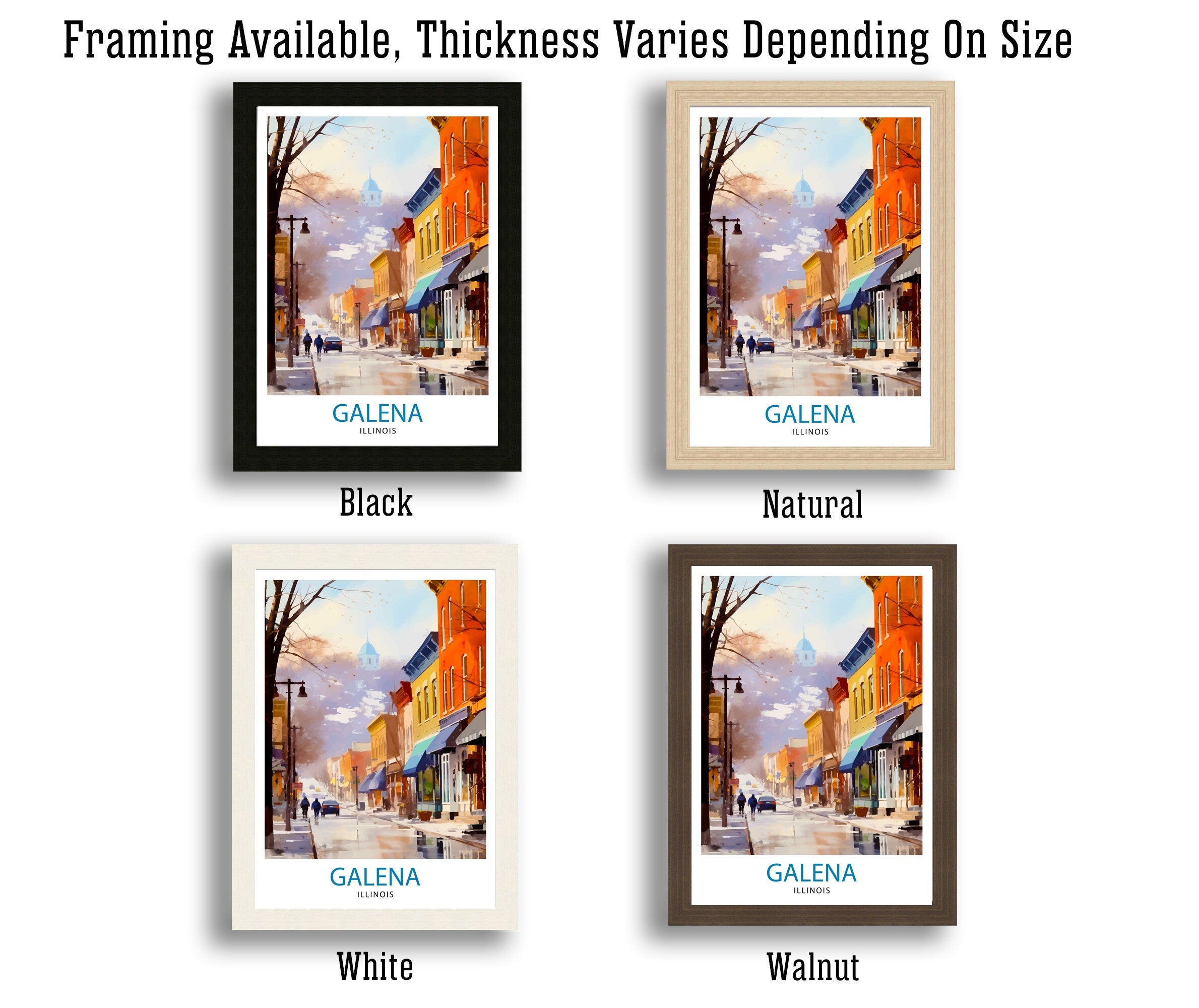 Galena Illinois Print| Historic Town Art Galena Main Street Poster Illinois Landscape Decor Midwest Charm Wall Art