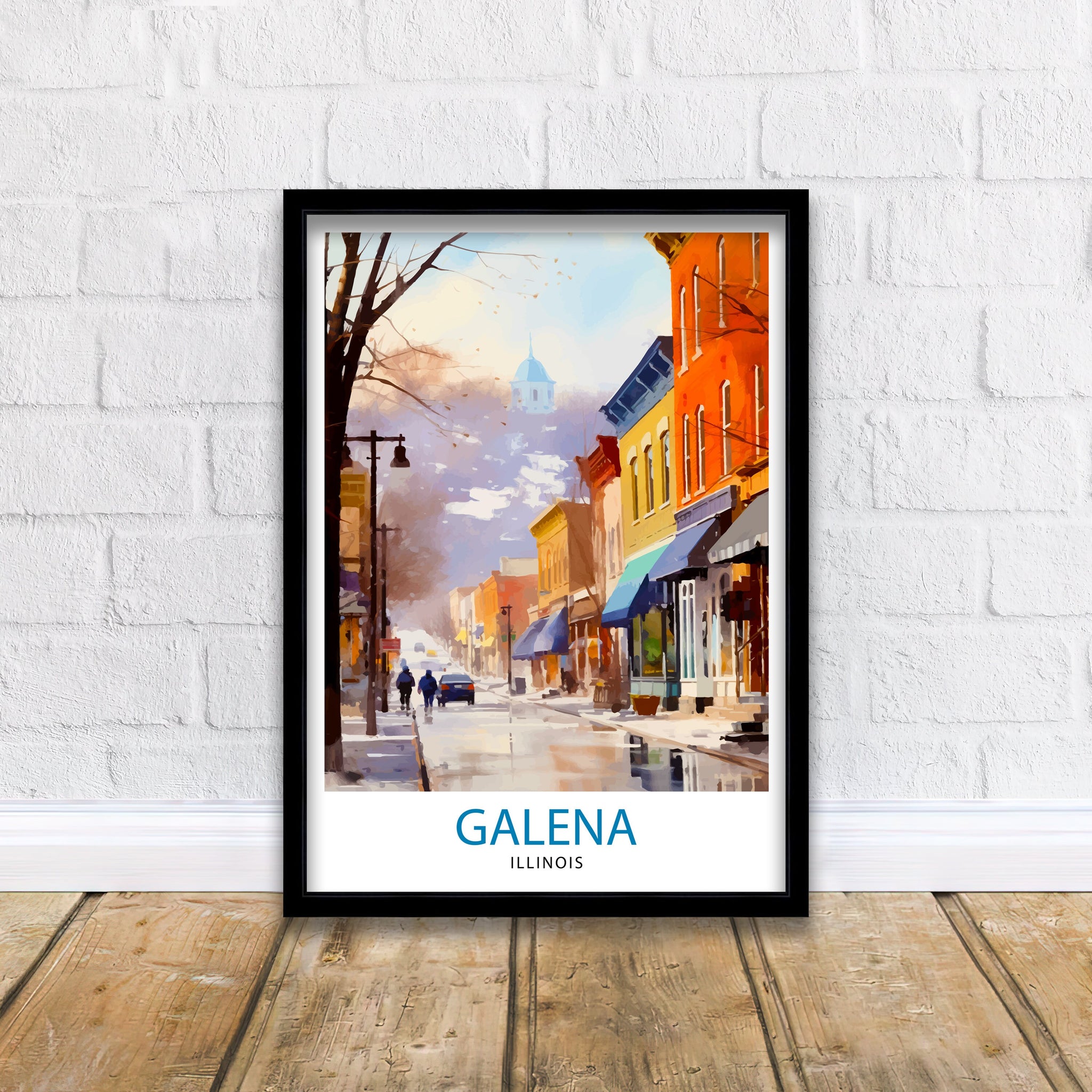 Galena Illinois Print| Historic Town Art Galena Main Street Poster Illinois Landscape Decor Midwest Charm Wall Art