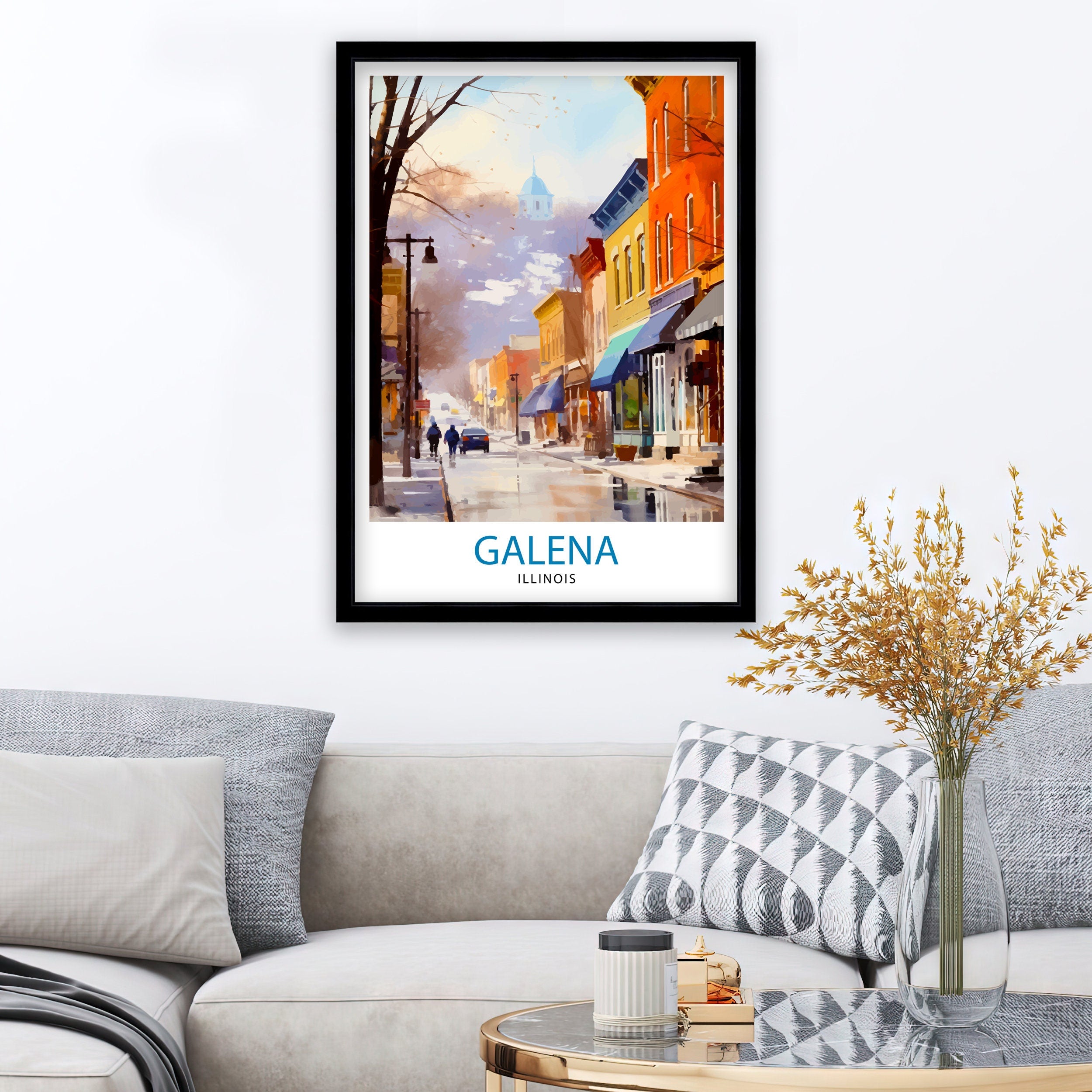 Galena Illinois Print| Historic Town Art Galena Main Street Poster Illinois Landscape Decor Midwest Charm Wall Art