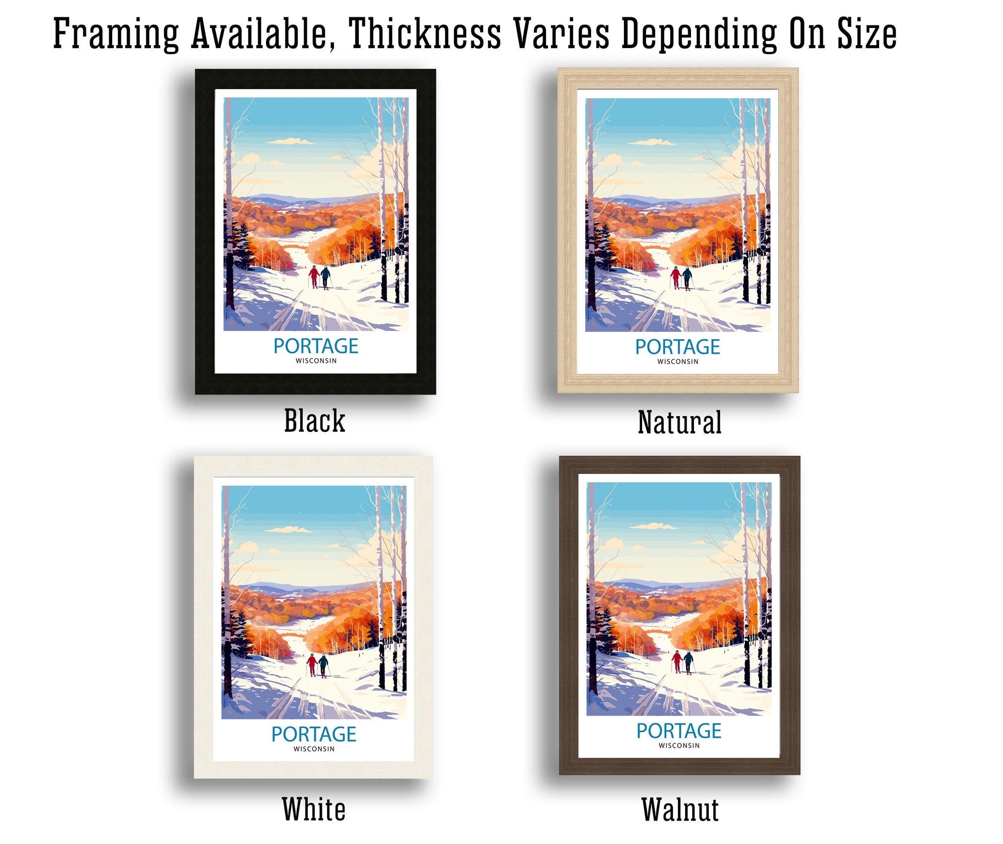 Portage Wisconsin Print| Small Town Charm Art Portage Cityscape Poster Wisconsin Landscape Wall Art Midwestern Town Decor American Hometown