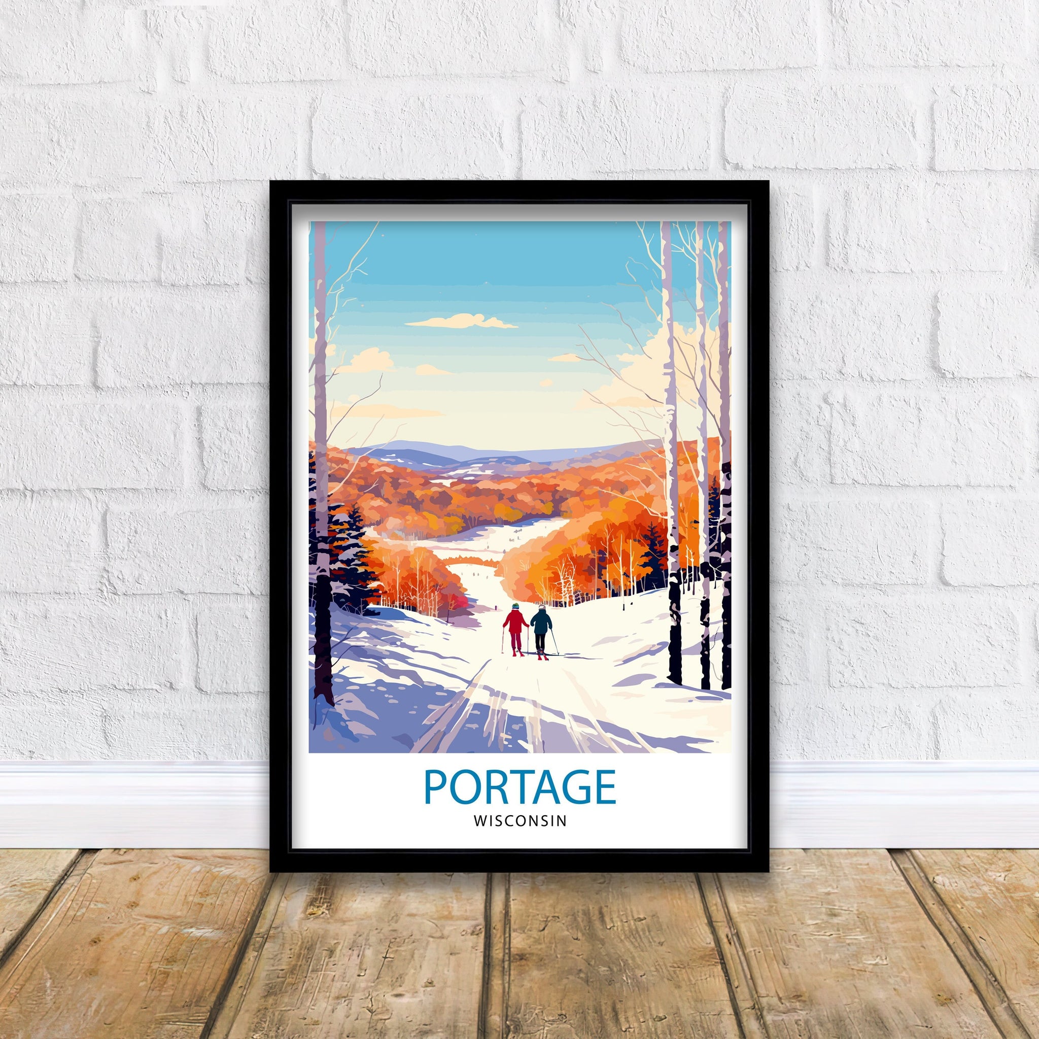 Portage Wisconsin Print| Small Town Charm Art Portage Cityscape Poster Wisconsin Landscape Wall Art Midwestern Town Decor American Hometown