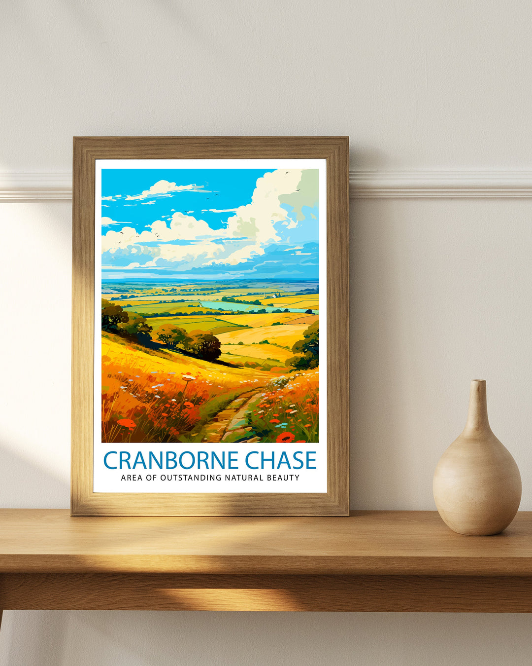 Cranborne Chase AONB Poster English Countryside Art Rural Landscape Poster Dorset Wiltshire Scenery