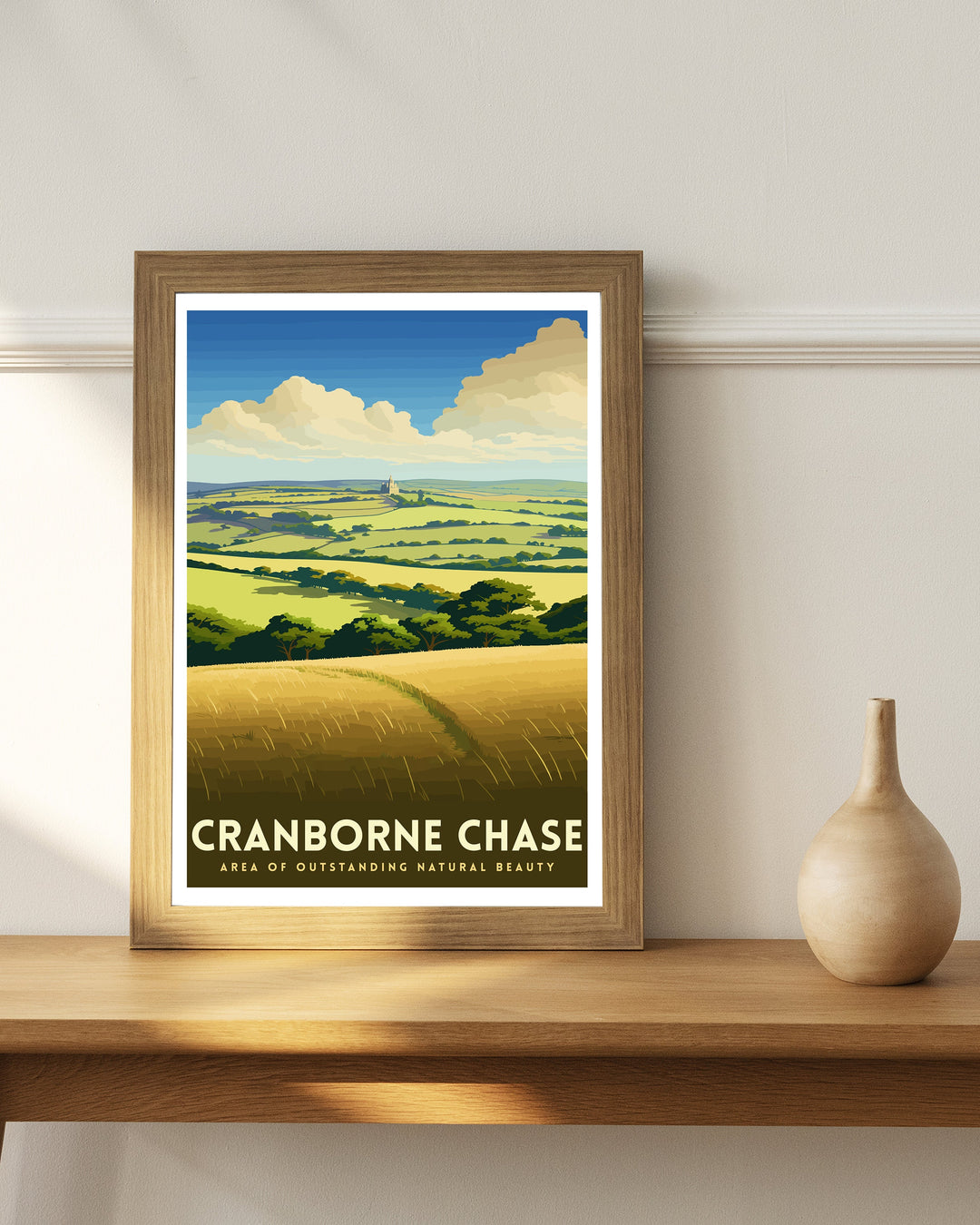 Cranborne Chase AONB Poster English Countryside Art Rural Landscape Poster Dorset Wiltshire Scenery