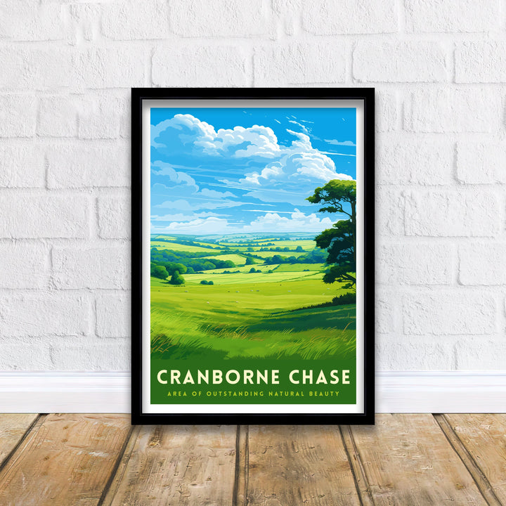 Cranborne Chase AONB Poster English Countryside Art Rural Landscape Poster Dorset Wiltshire Scenery