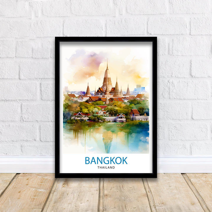 Bangkok Thailand Travel Print Bangkok Wall Decor Thailand Illustration Bangkok Travel Poster Gift for Thailand Travel Thailand Home Decor