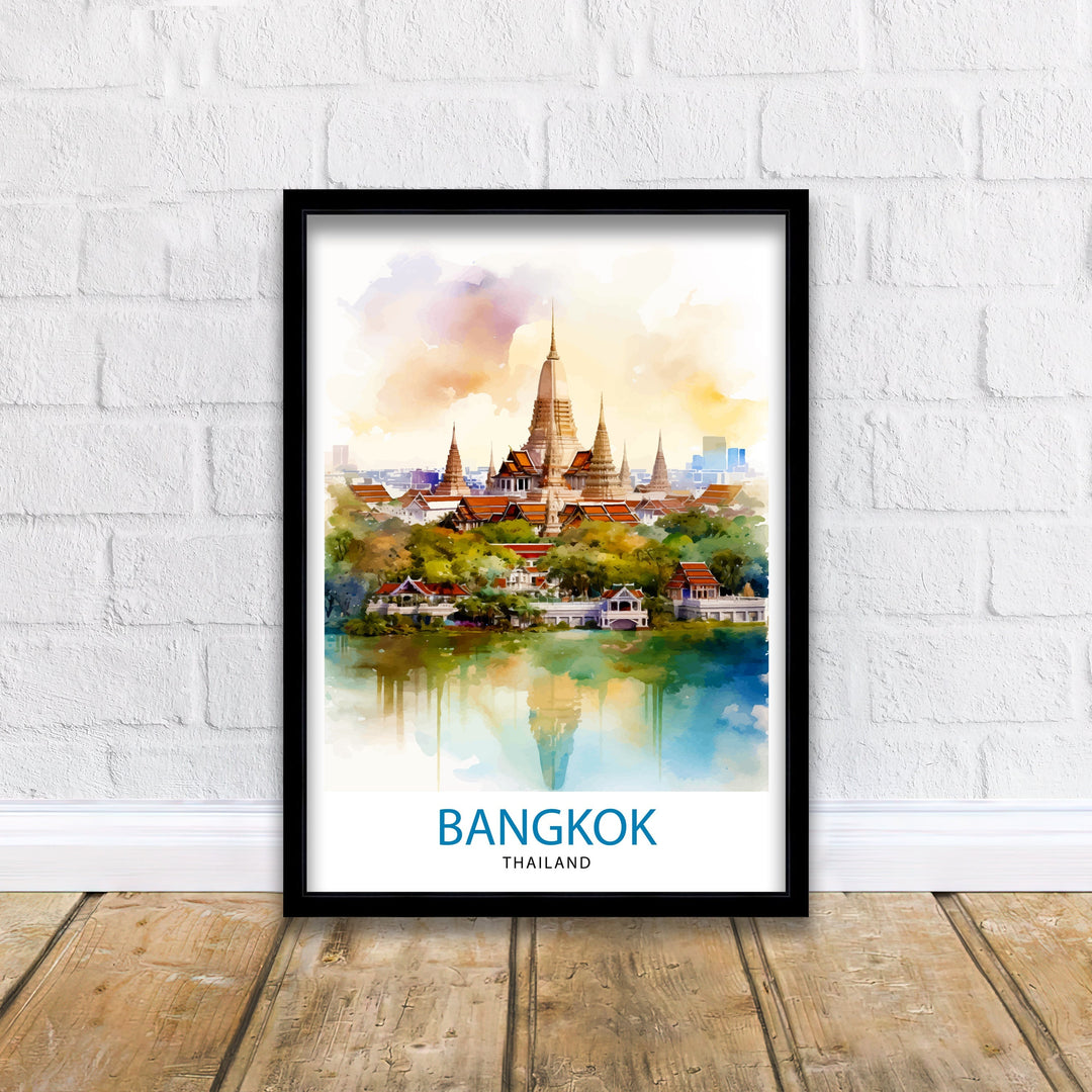 Bangkok Thailand Travel Print Bangkok Wall Decor Thailand Illustration Bangkok Travel Poster Gift for Thailand Travel Thailand Home Decor