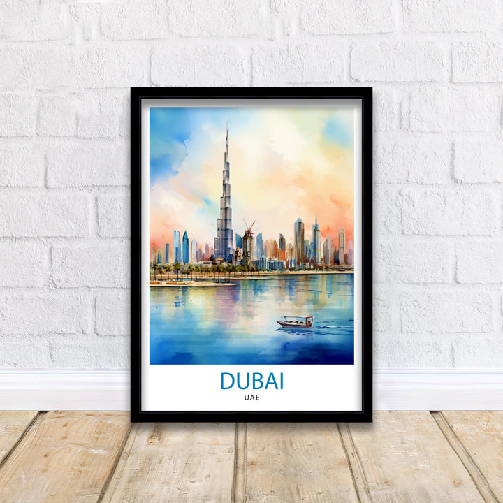 Dubai UAE Travel Print Dubai Wall Decor Dubai Home Living Decor Dubai Illustration Travel Poster Gift For Dubai UAE Home Decor