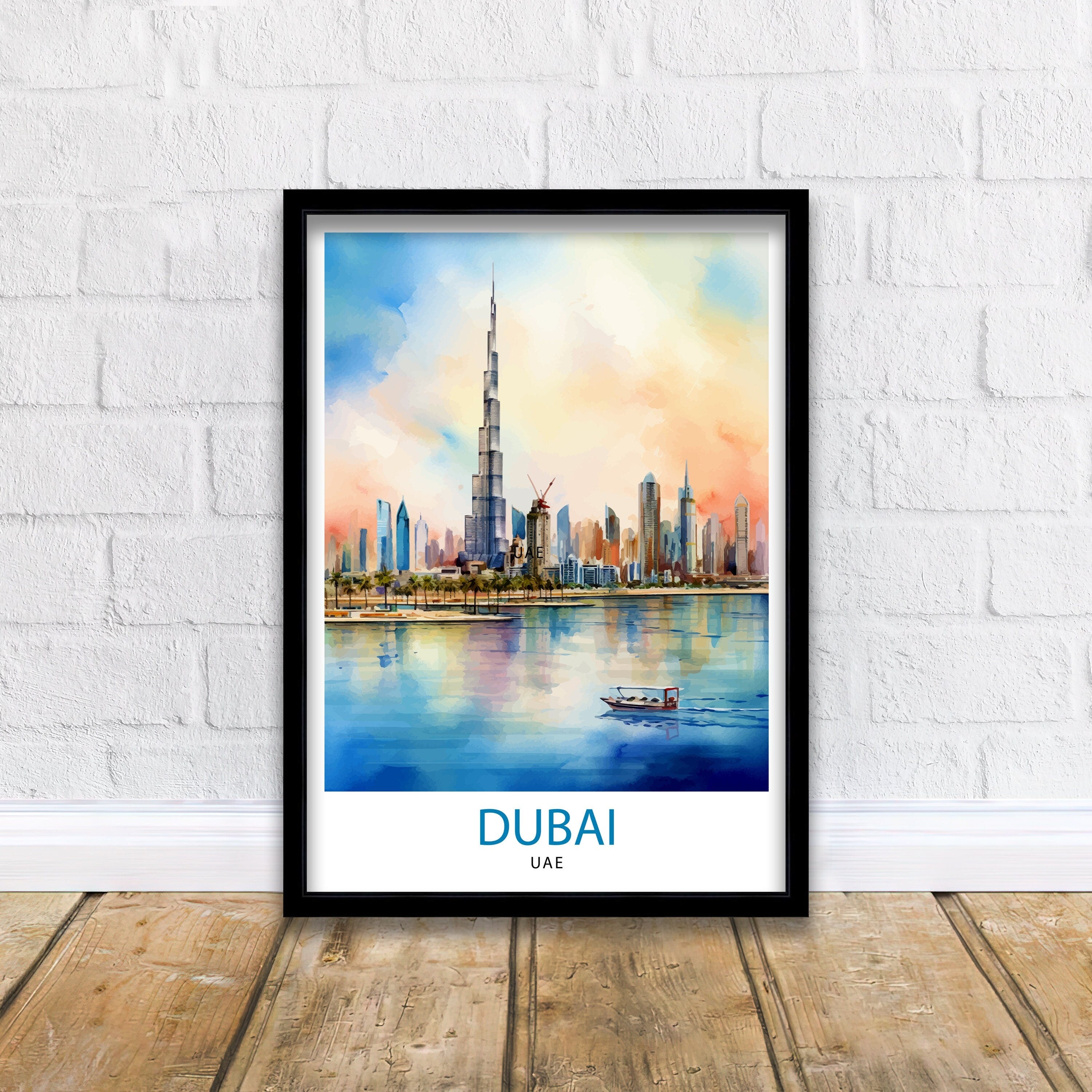 Dubai UAE Travel Print Dubai Wall Decor Dubai Home Living Decor Dubai Illustration Travel Poster Gift For Dubai UAE Home Decor
