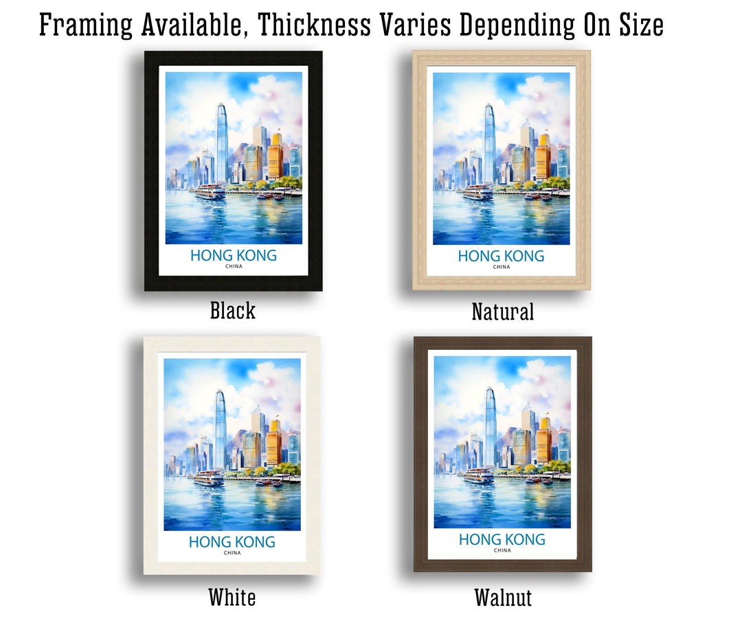 Hong Kong Travel Print | Hong Kong Poster | Hong Kong Art | Hong Kong Wall Art | Hong Kong Skyline | Hong Kong | Travel Poster | Hong Kong