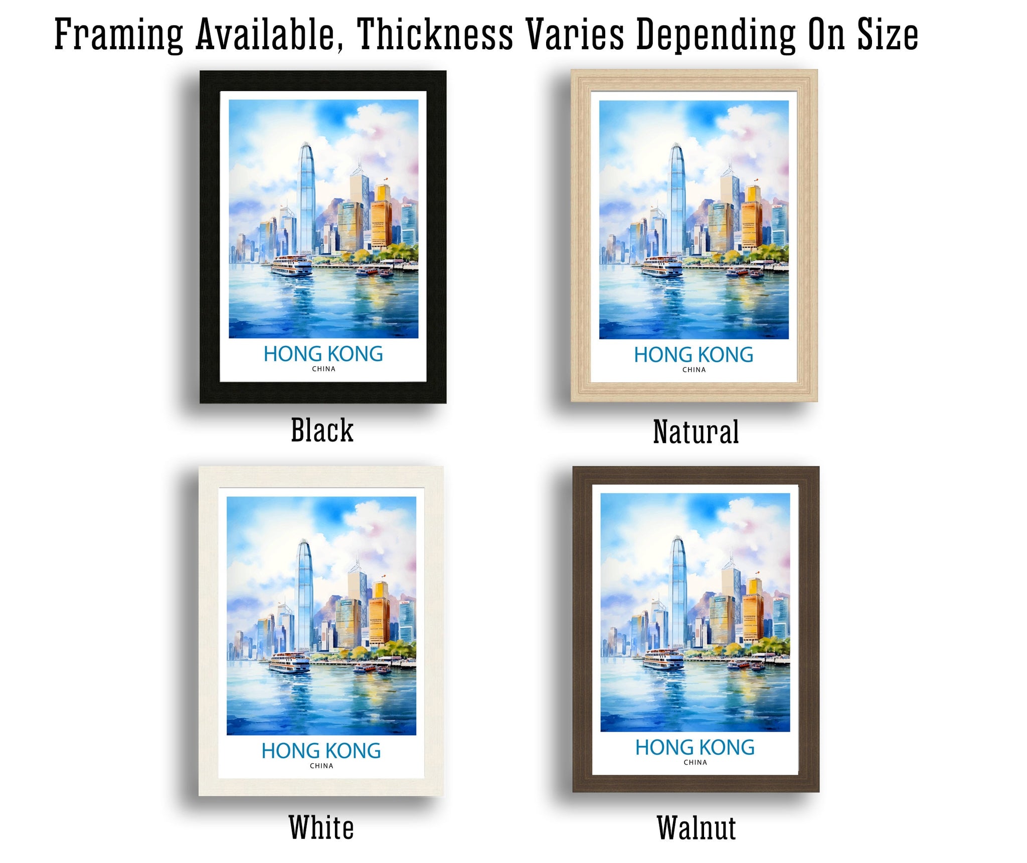 Hong Kong Travel Print | Hong Kong Poster | Hong Kong Art | Hong Kong Wall Art | Hong Kong Skyline | Hong Kong | Travel Poster | Hong Kong