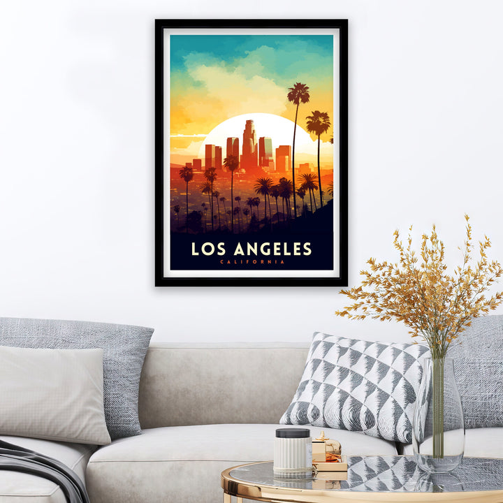 Los Angeles Travel Print| LA Wall Decor California Home Living Decor LA Illustration Travel Poster Gift for LA, California Home Decor