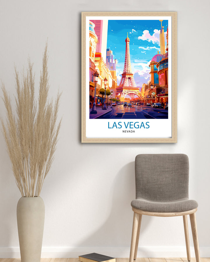 Las Vegas Travel Print| Las Vegas Wall Art Las Vegas Poster Las Vegas Illustration Las Vegas Nevada Travel Poster Las Vegas Souvenir