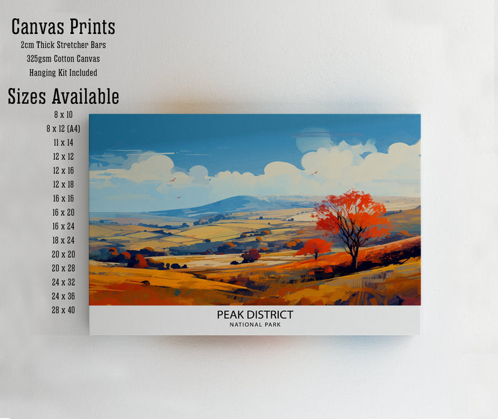 Peak District National Park Travel Print Peak District Wall Decor Peak District Home Living Decor Peak District Illustration Travel Poster