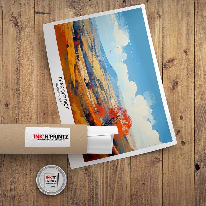 Peak District National Park Travel Print Peak District Wall Decor Peak District Home Living Decor Peak District Illustration Travel Poster