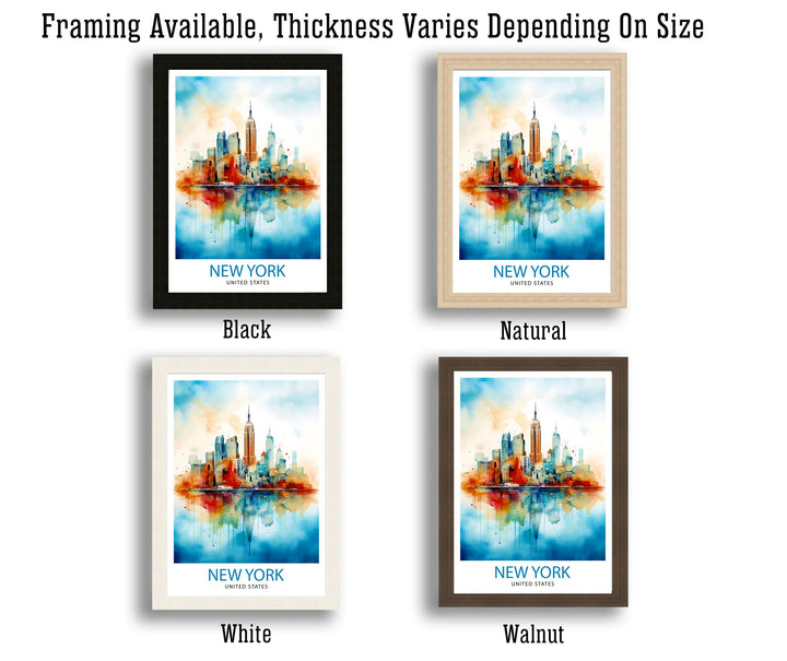 New York City Travel Print| New York Wall Art NYC Illustration Travel Poster Gift for New York Home Decor